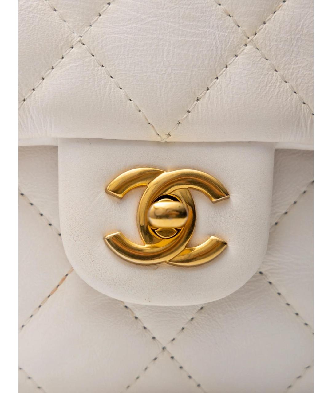 CHANEL Белая кожаная сумка тоут, фото 5