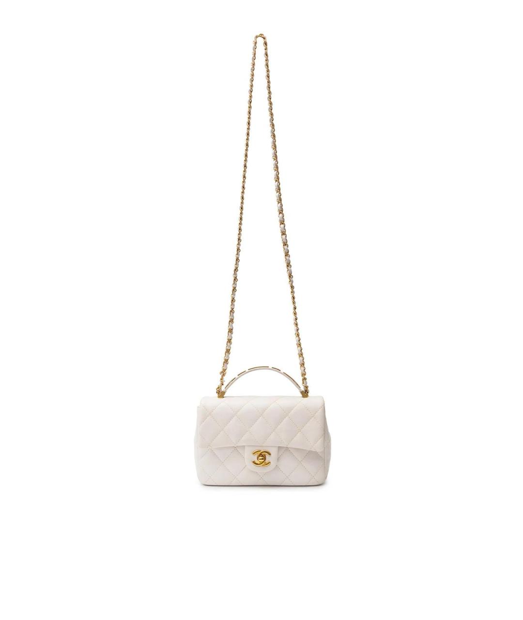 CHANEL Белая кожаная сумка тоут, фото 4
