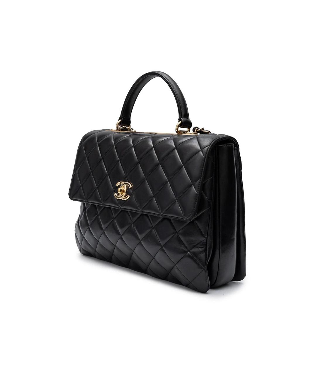 CHANEL Черная кожаная сумка тоут, фото 3