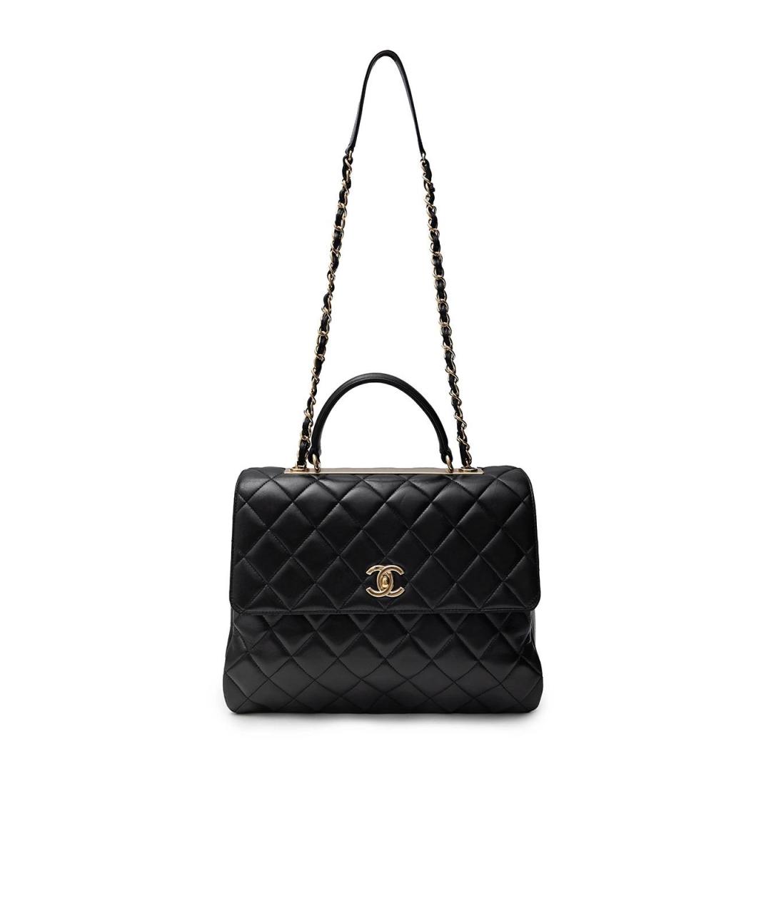 CHANEL Черная кожаная сумка тоут, фото 8