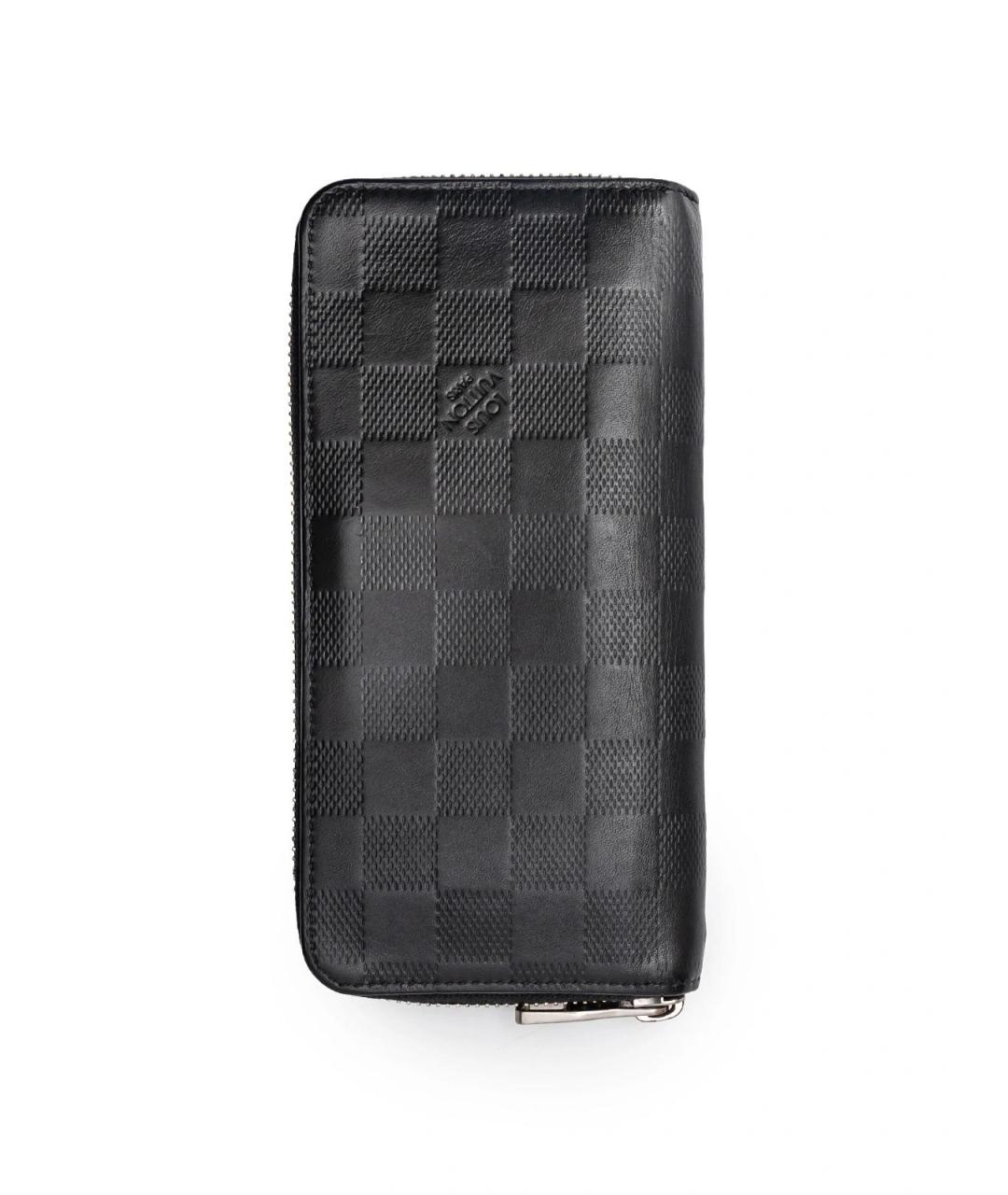 LOUIS VUITTON Черный кожаный кошелек, фото 4