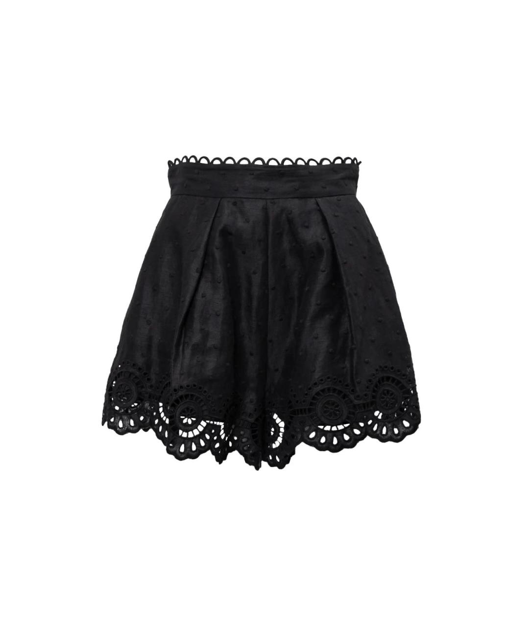 ZIMMERMANN Черные льняные шорты, фото 1