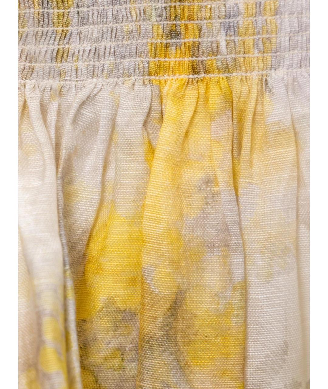 ZIMMERMANN Белая льняная юбка миди, фото 3