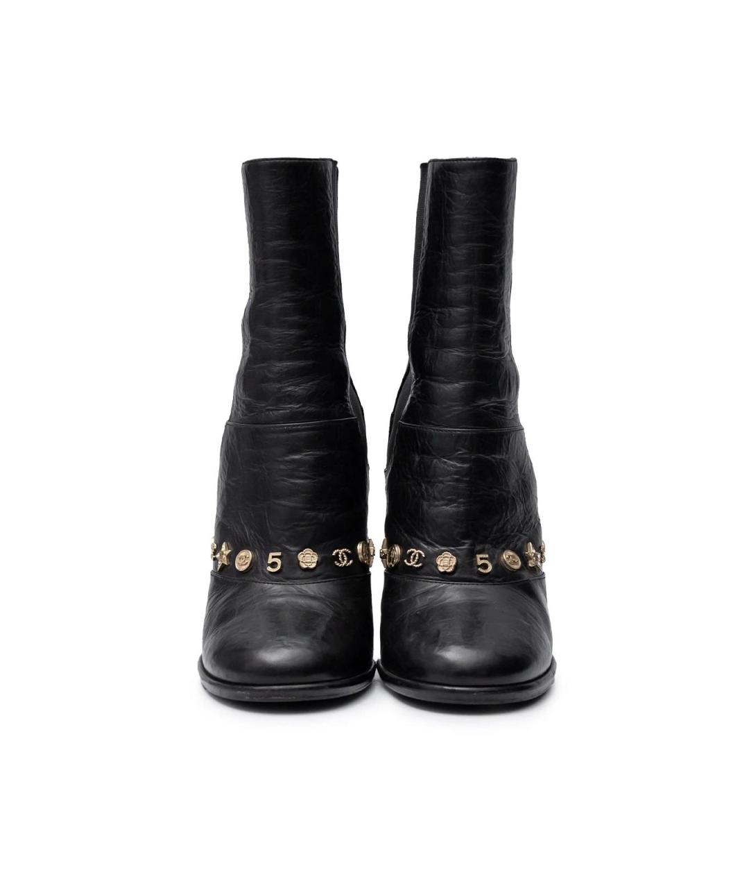 CHANEL Черные кожаные ботильоны, фото 4