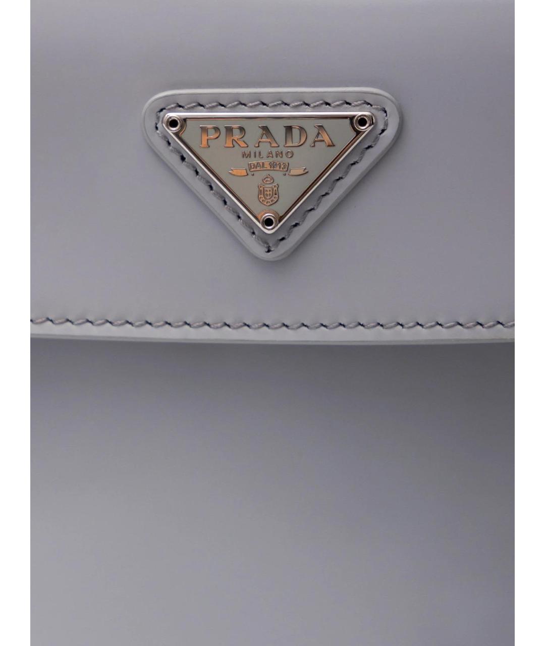 PRADA Серая кожаная сумка тоут, фото 4