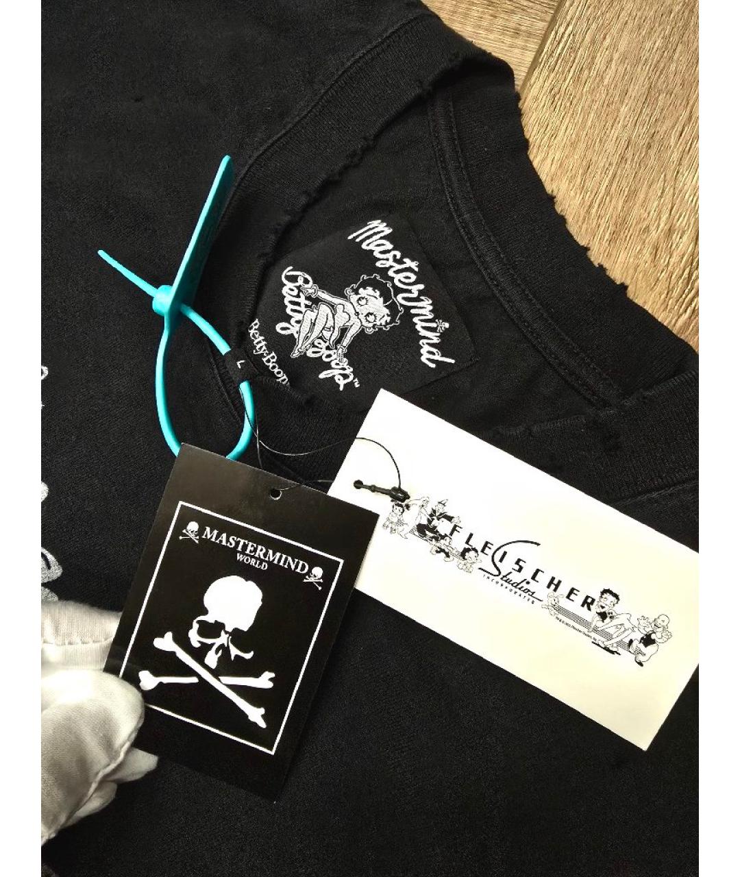 MASTERMIND JAPAN Черная хлопковая футболка, фото 3