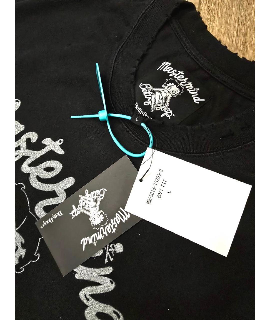 MASTERMIND JAPAN Черная хлопковая футболка, фото 4