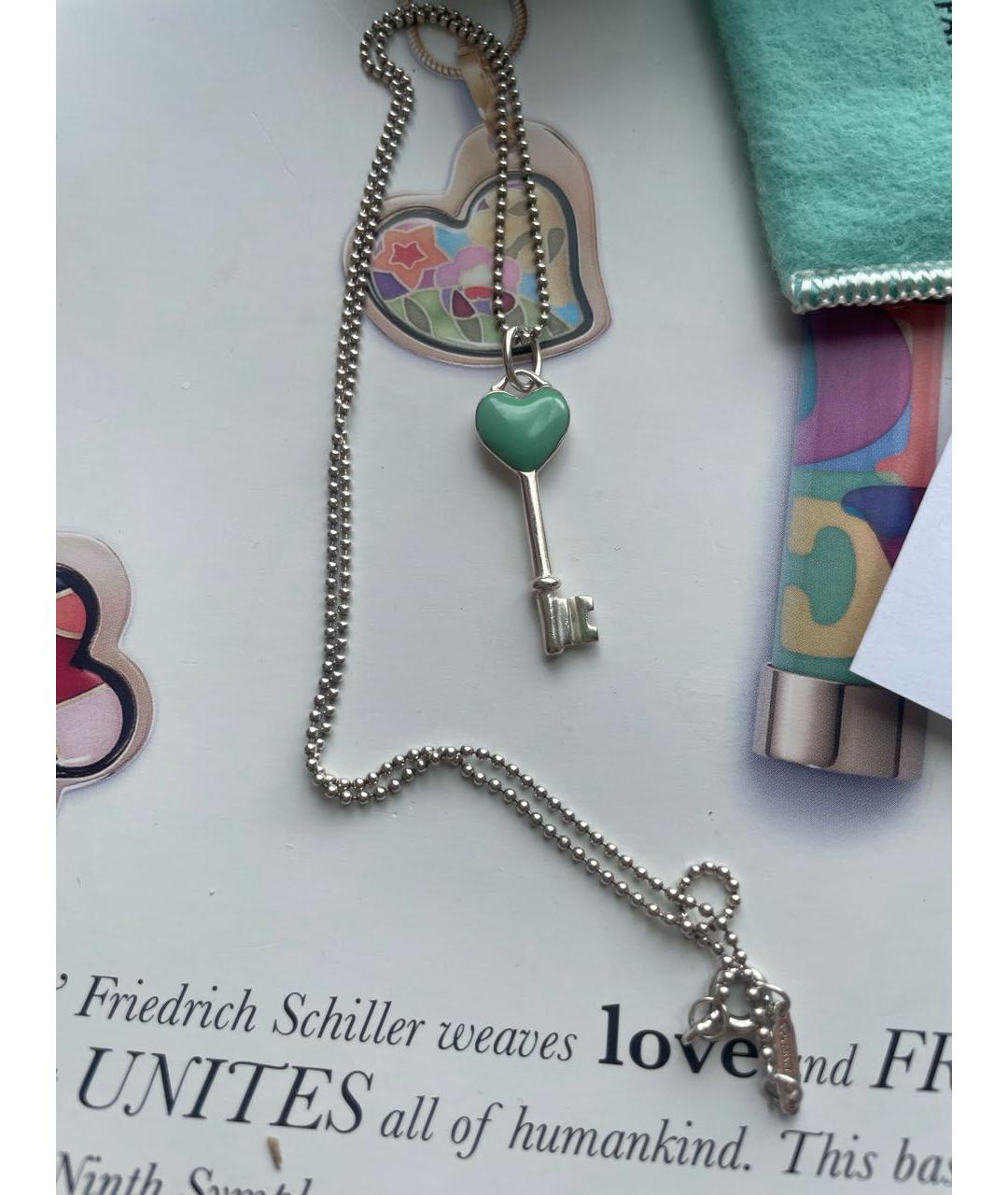 TIFFANY&CO Бирюзовая серебряная подвеска, фото 6