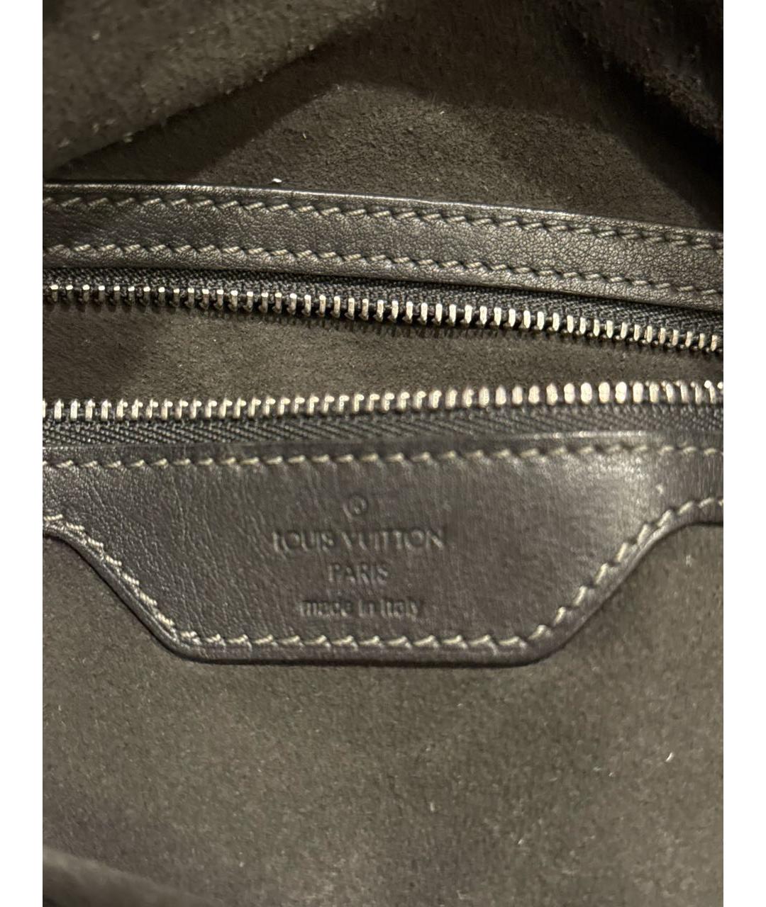 LOUIS VUITTON Серая кожаная сумка с короткими ручками, фото 3