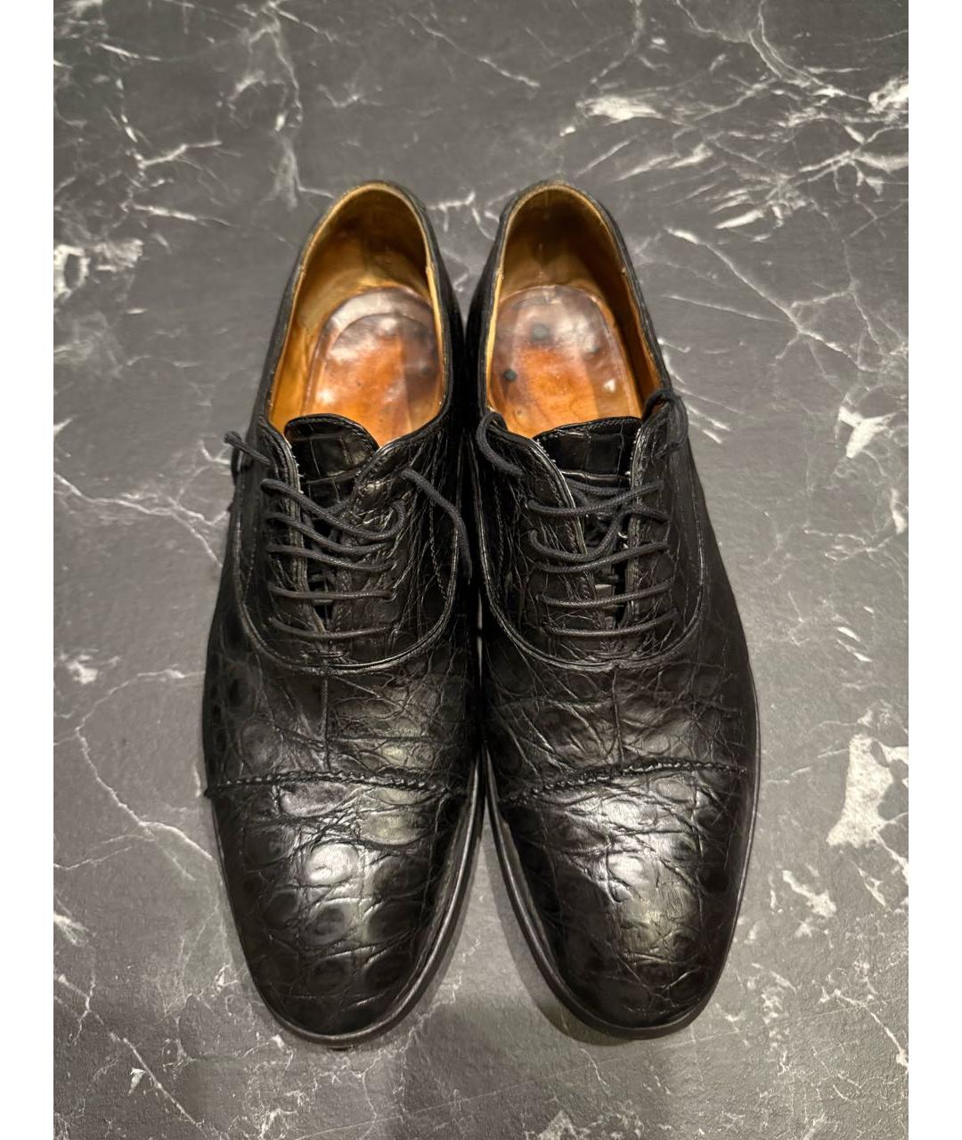 GUCCI Черные туфли из экзотической кожи, фото 3