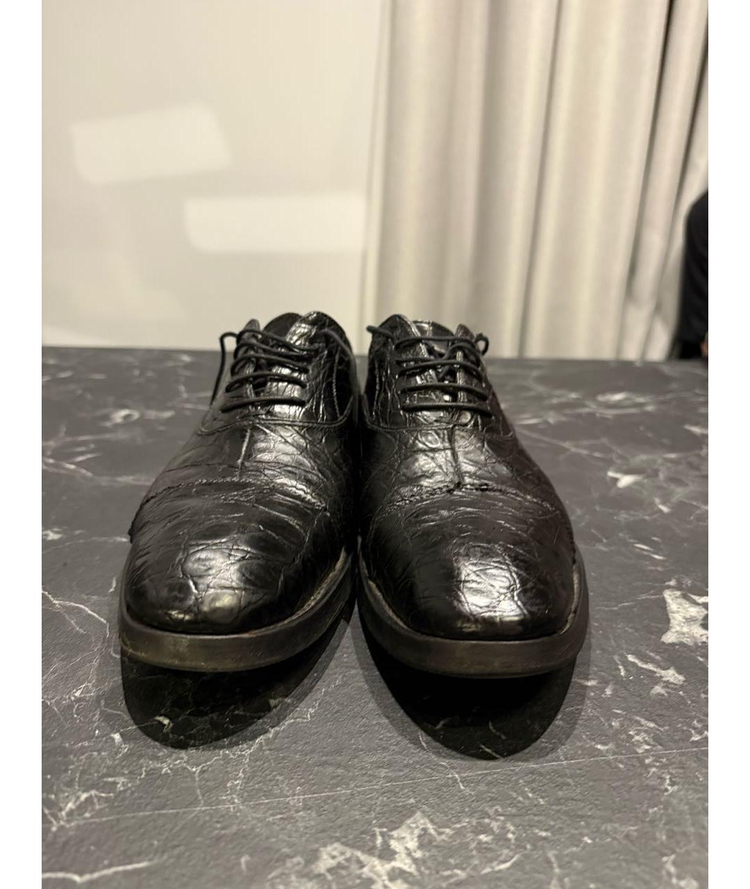 GUCCI Черные туфли из экзотической кожи, фото 2