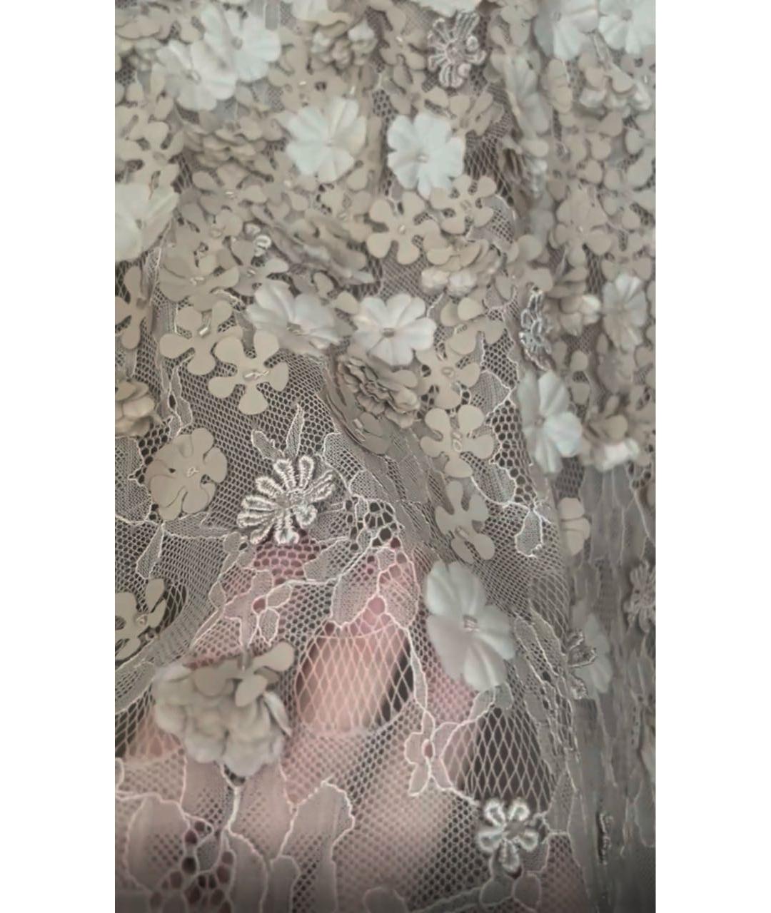 ELISABETTA FRANCHI Бежевое полиэстеровое коктейльное платье, фото 7