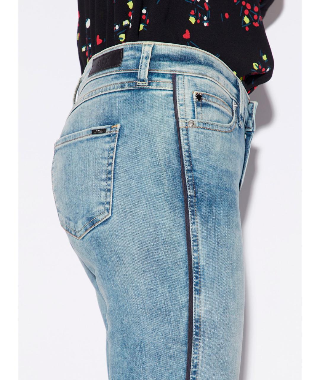 ARMANI EXCHANGE Голубые хлопковые джинсы слим, фото 4