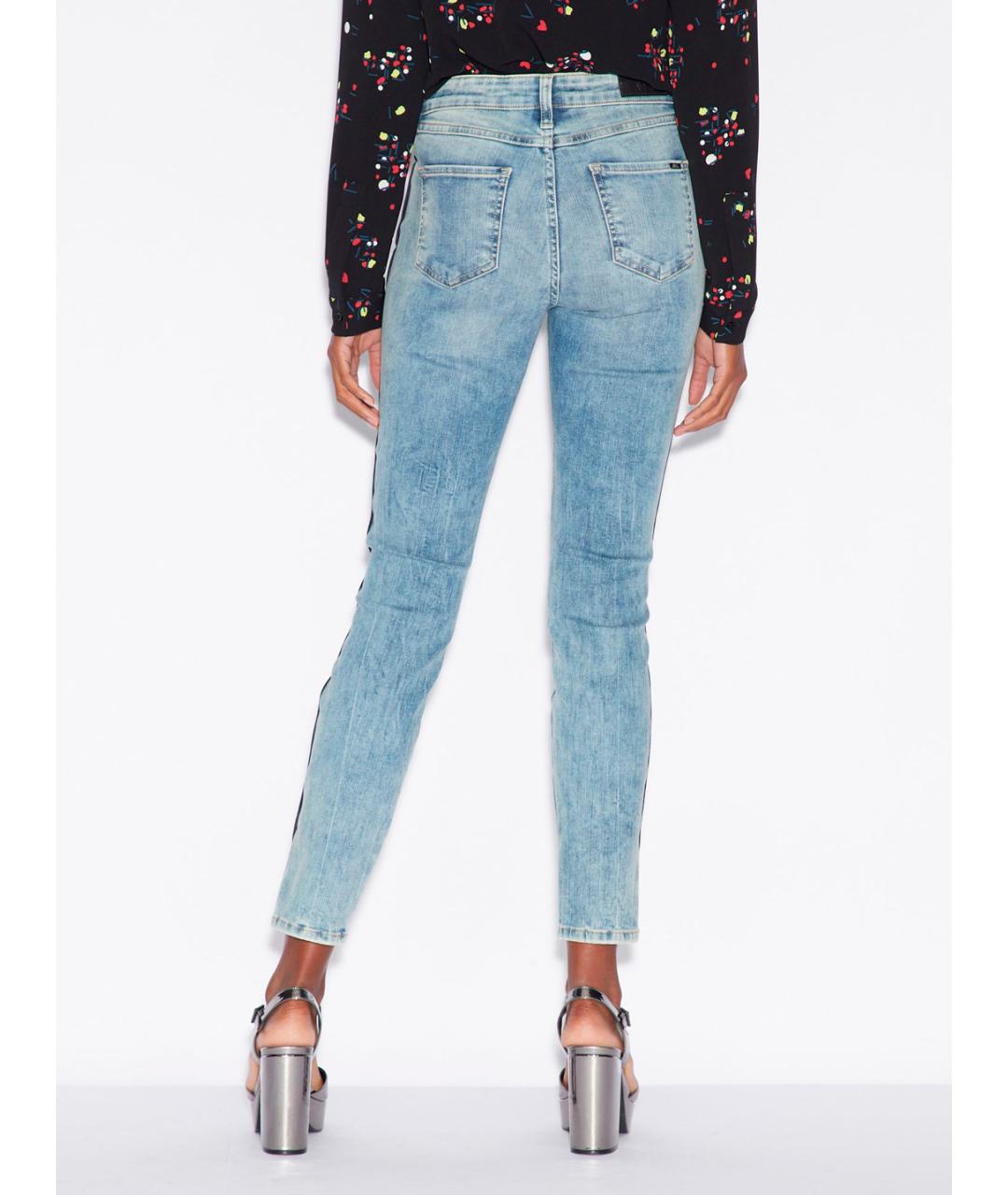 ARMANI EXCHANGE Голубые хлопковые джинсы слим, фото 3