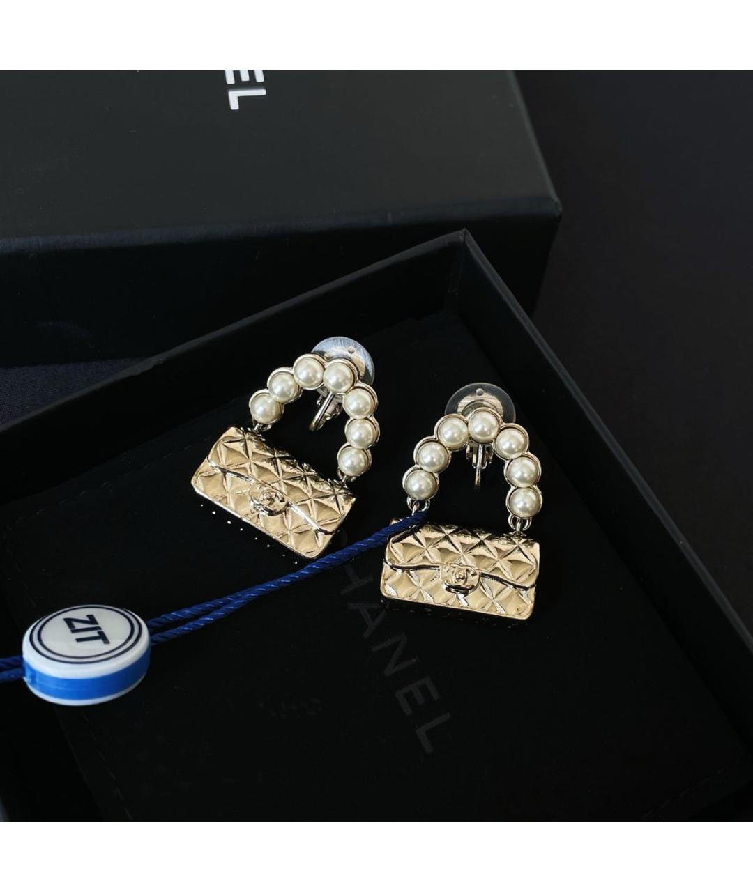 CHANEL Золотые серьги, фото 5