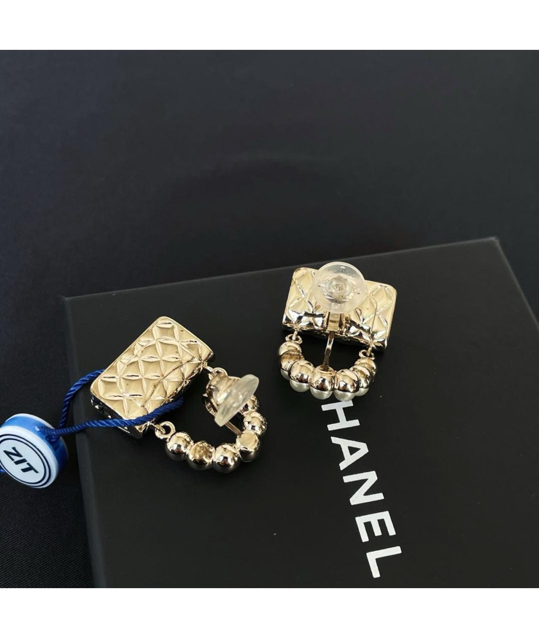 CHANEL Золотые серьги, фото 4