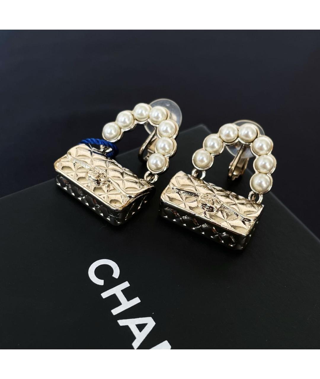 CHANEL Золотые серьги, фото 3