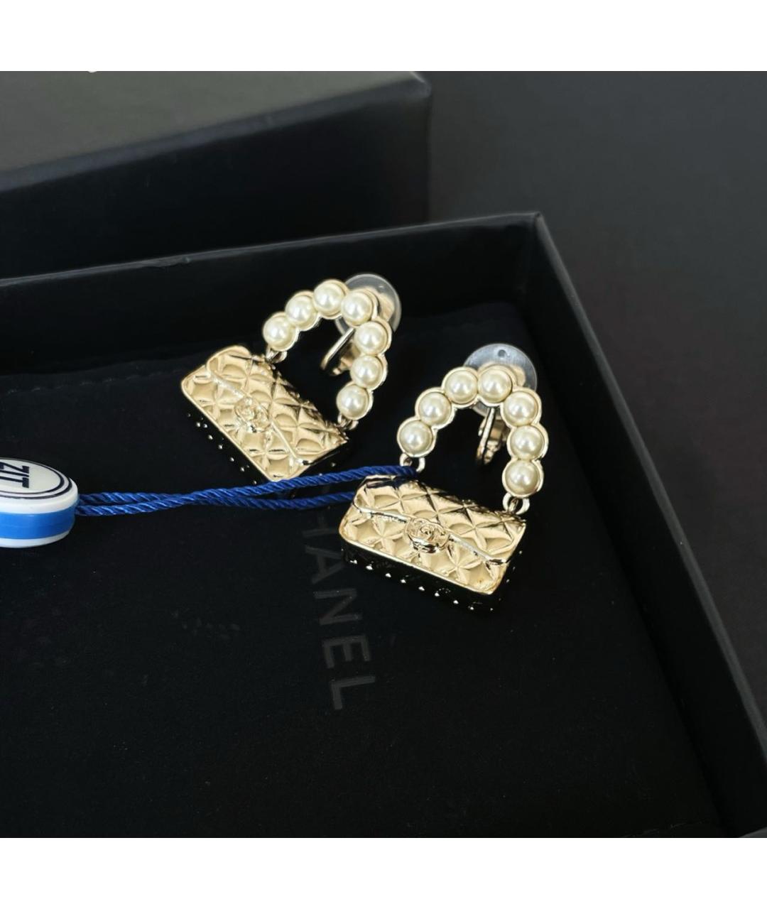 CHANEL Золотые серьги, фото 2