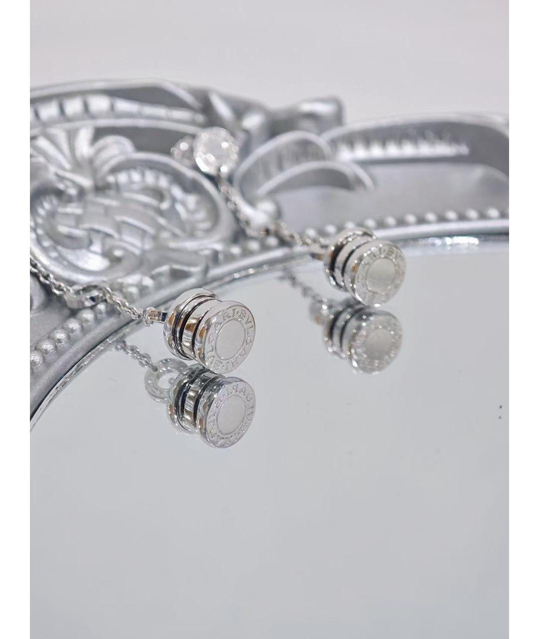 BVLGARI Серебряные серьги из белого золота, фото 4