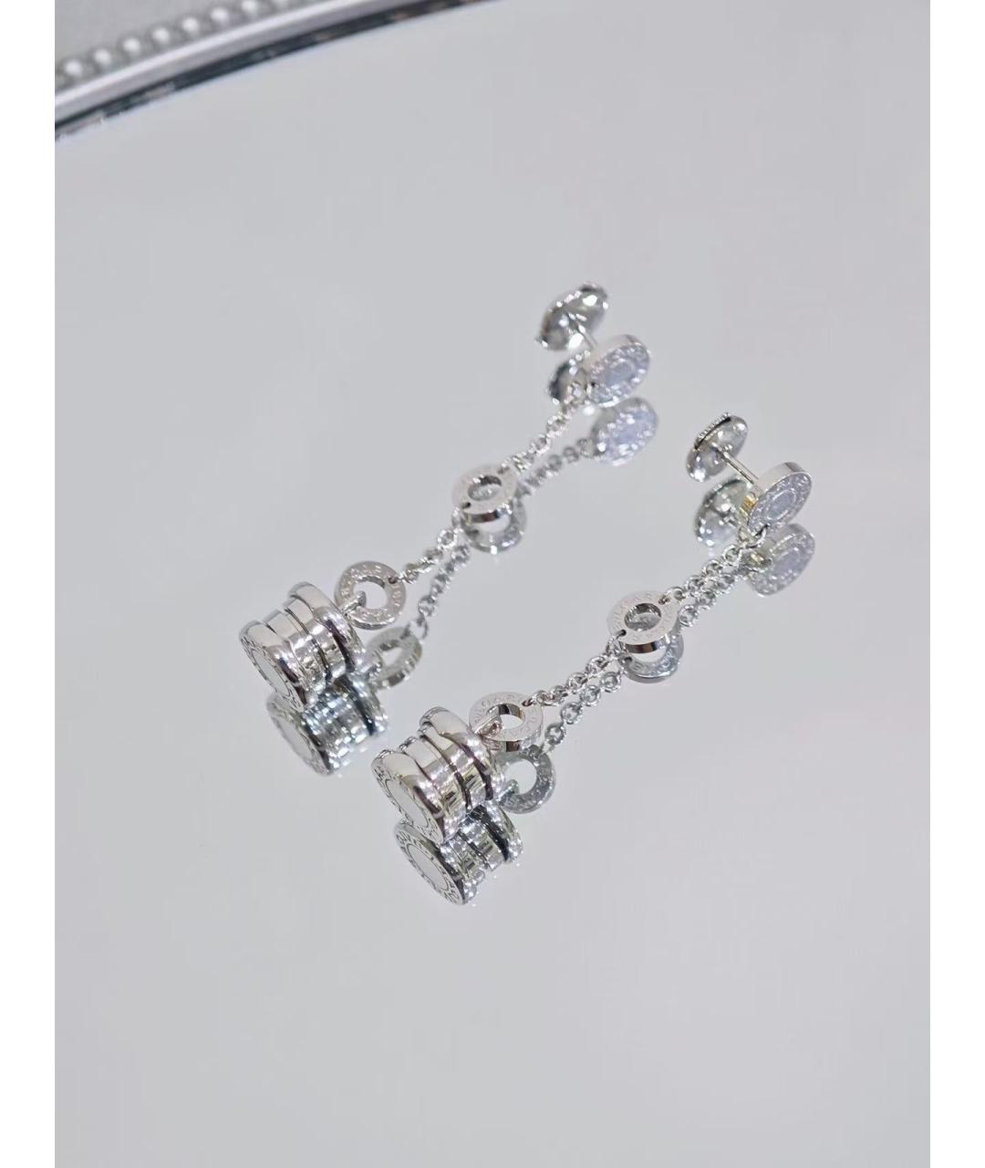 BVLGARI Серебряные серьги из белого золота, фото 2