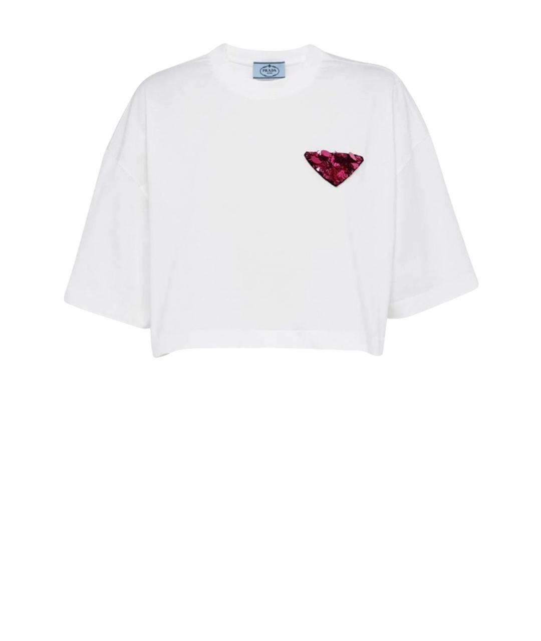PRADA Белая хлопковая футболка, фото 1