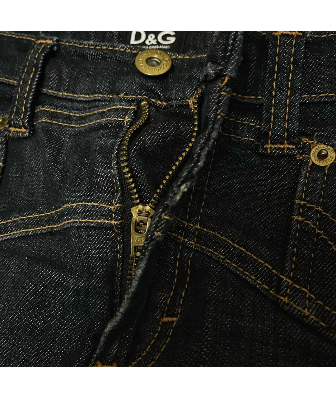 DOLCE&GABBANA Синяя хлопковая юбка миди, фото 4
