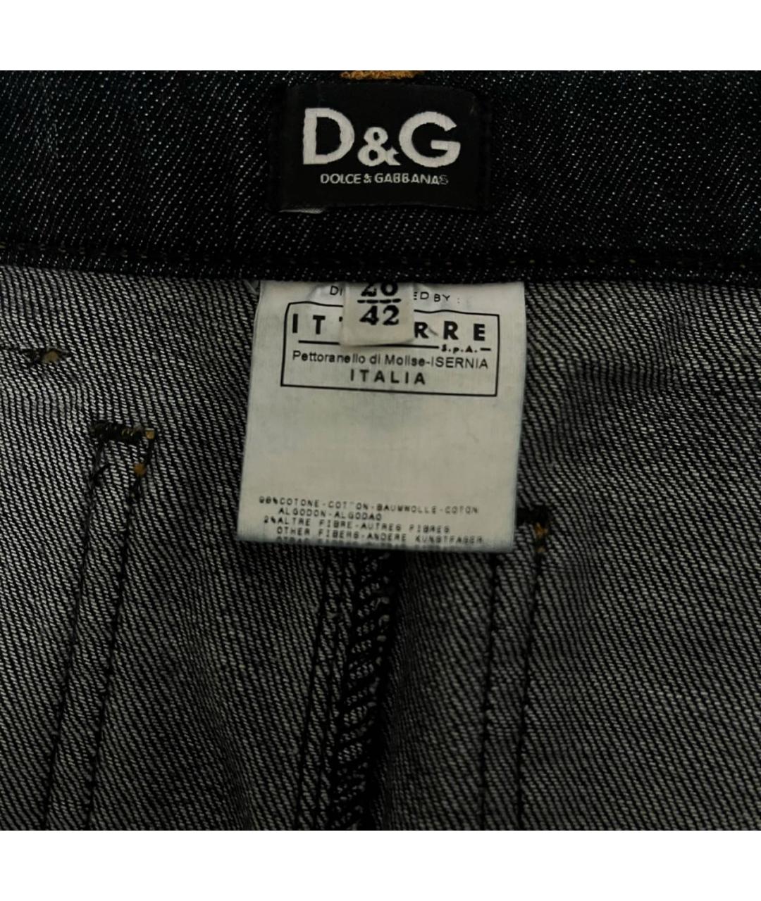 DOLCE&GABBANA Синяя хлопковая юбка миди, фото 7