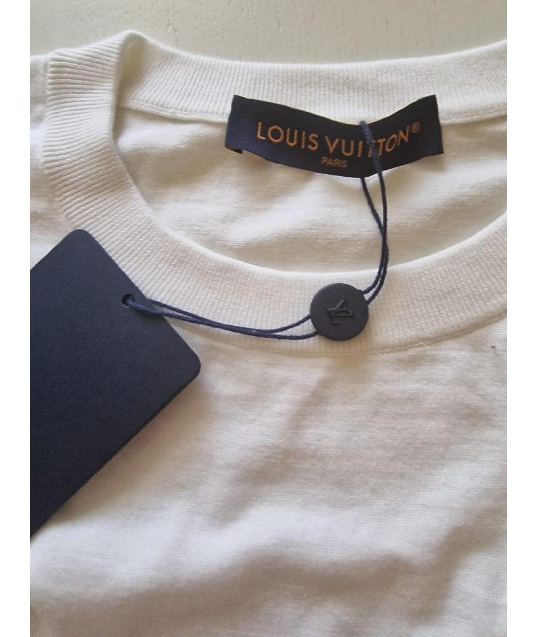 LOUIS VUITTON Белая хлопковая футболка, фото 3