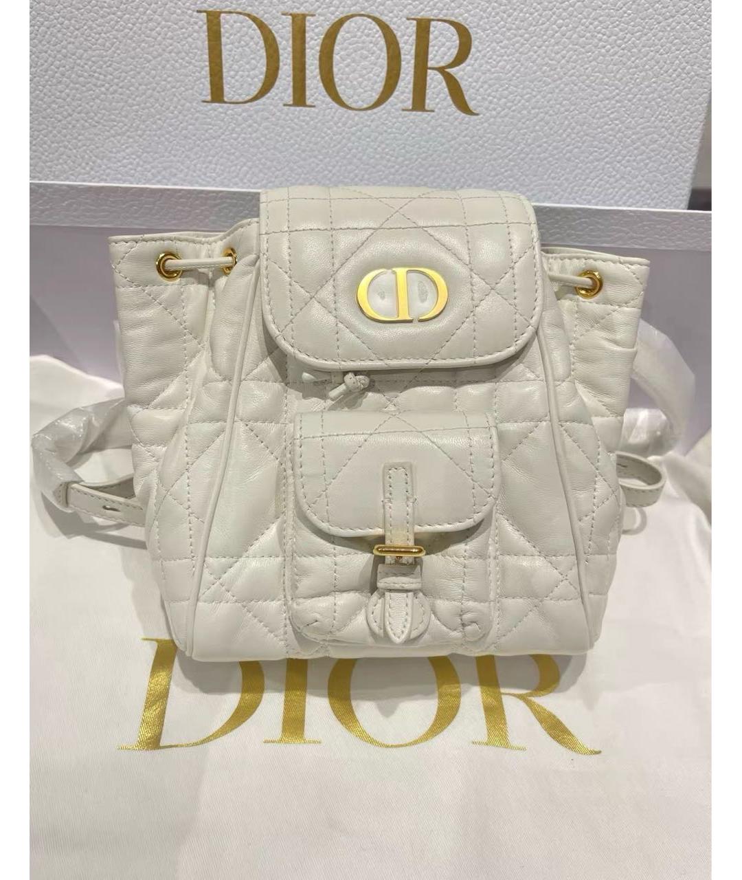 CHRISTIAN DIOR Белый кожаный рюкзак, фото 2