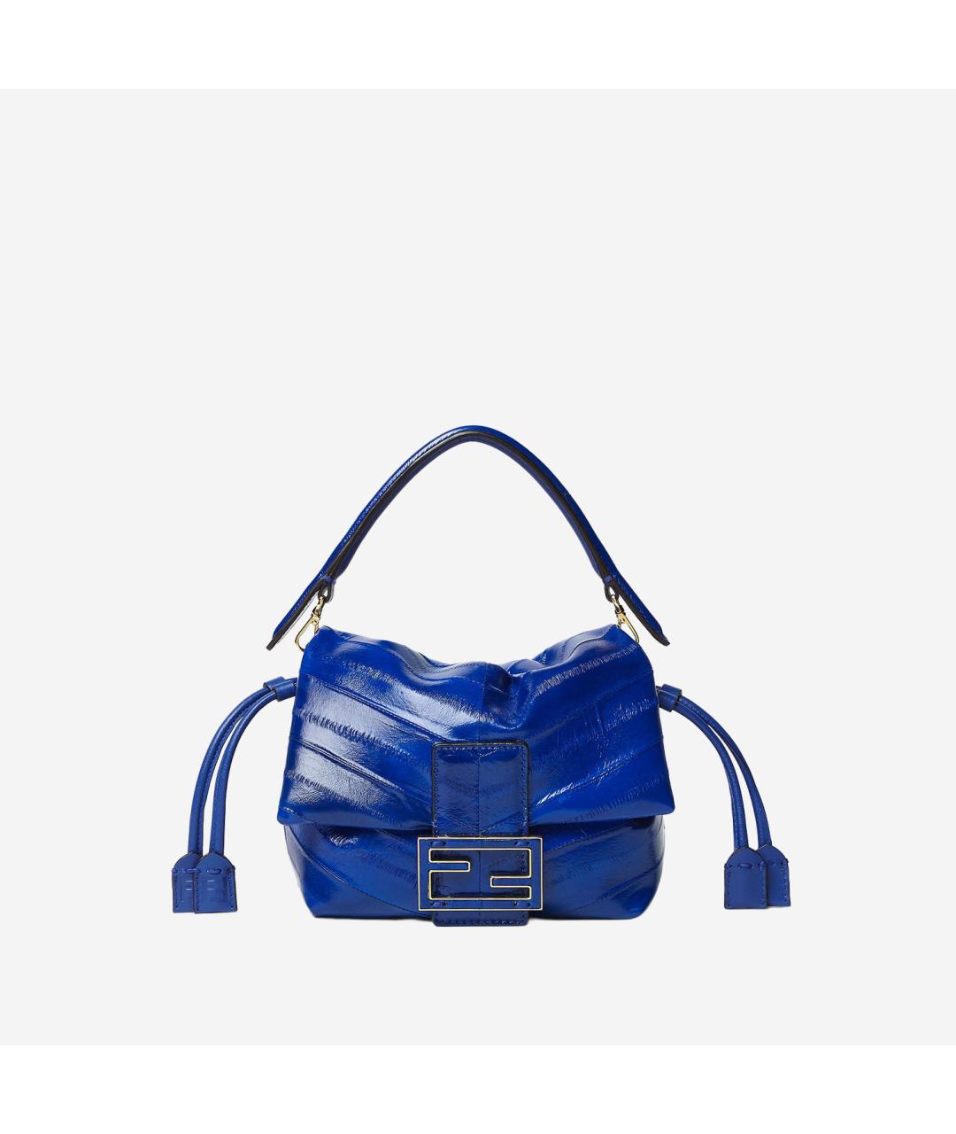 FENDI Синяя сумка через плечо из экзотической кожи, фото 5