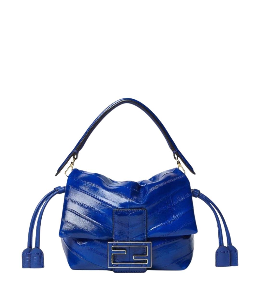 FENDI Синяя сумка через плечо из экзотической кожи, фото 1