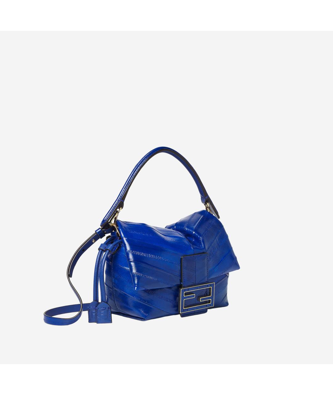 FENDI Синяя сумка через плечо из экзотической кожи, фото 2