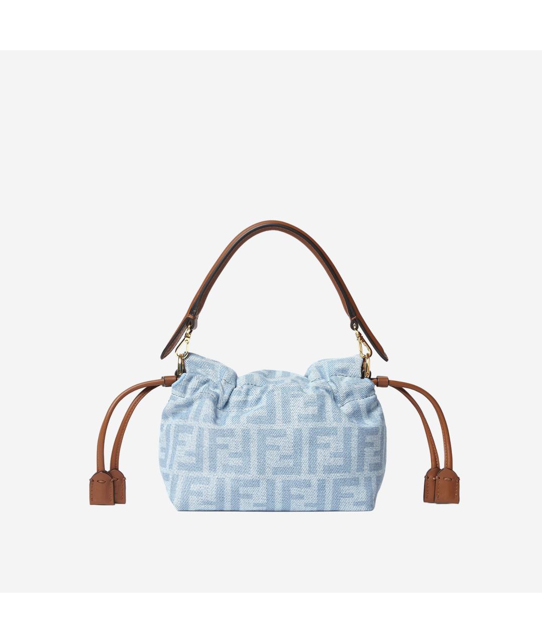 FENDI Голубая хлопковая сумка через плечо, фото 3