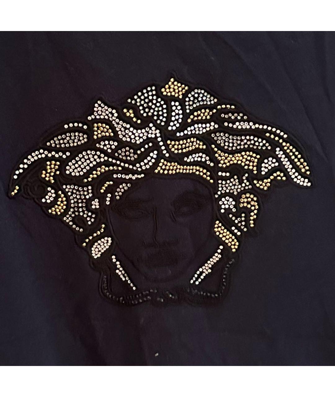 VERSACE Темно-синяя хлопковая футболка, фото 4