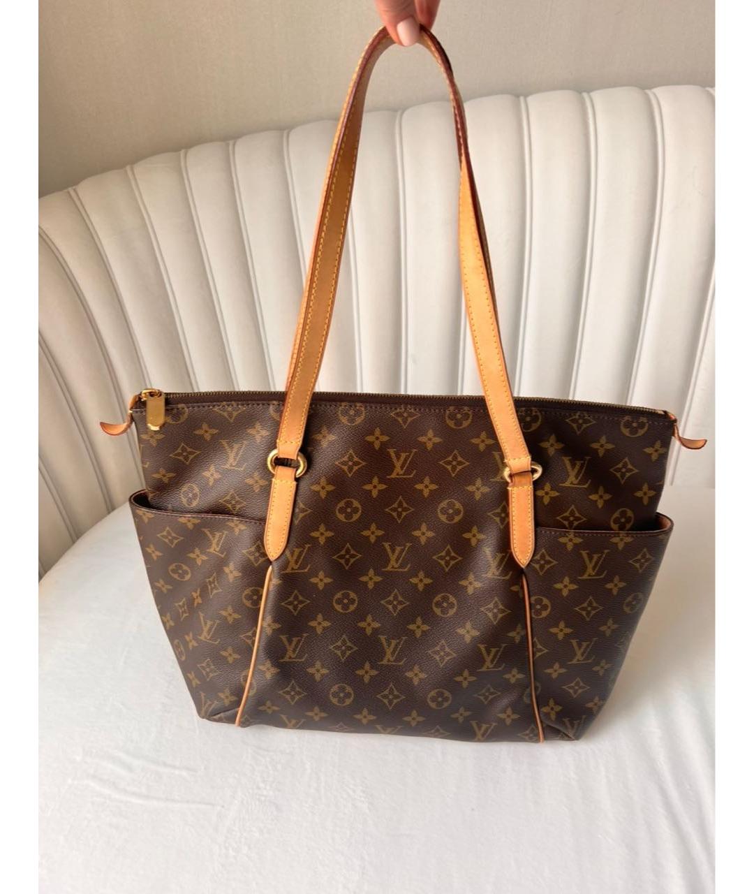LOUIS VUITTON Коричневая канва сумка тоут, фото 3