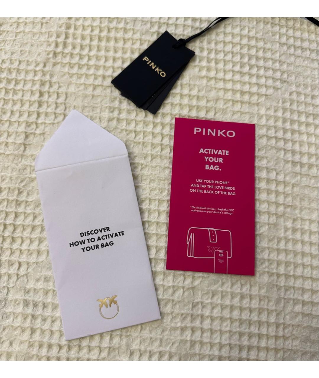 PINKO Черная кожаная сумка тоут, фото 6