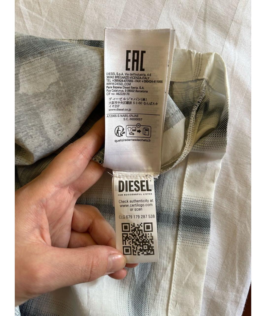 DIESEL Антрацитовая хлопковая кэжуал рубашка, фото 7