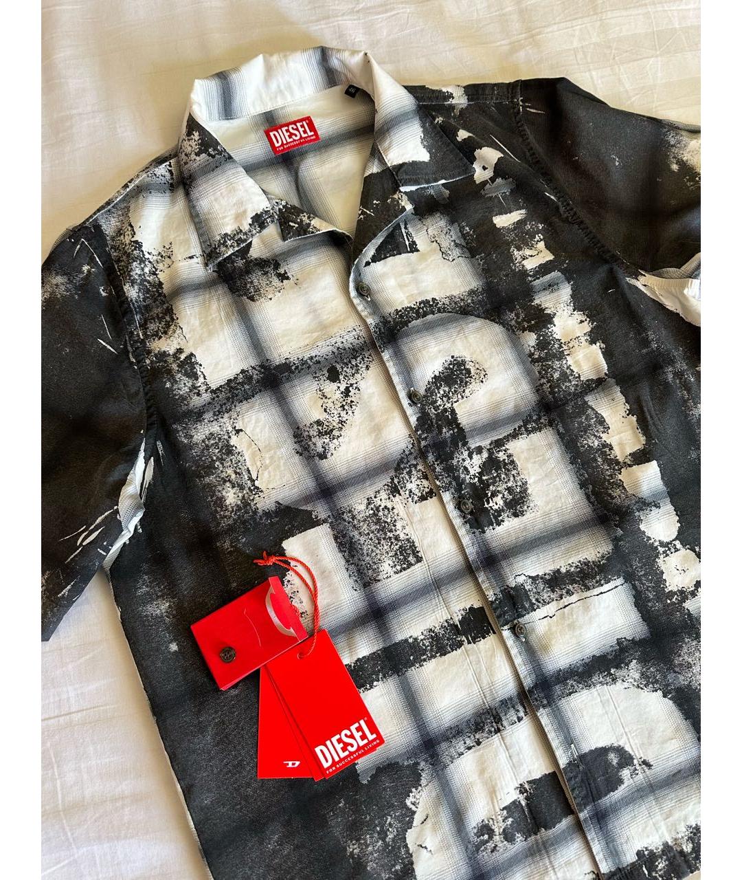 DIESEL Антрацитовая хлопковая кэжуал рубашка, фото 3