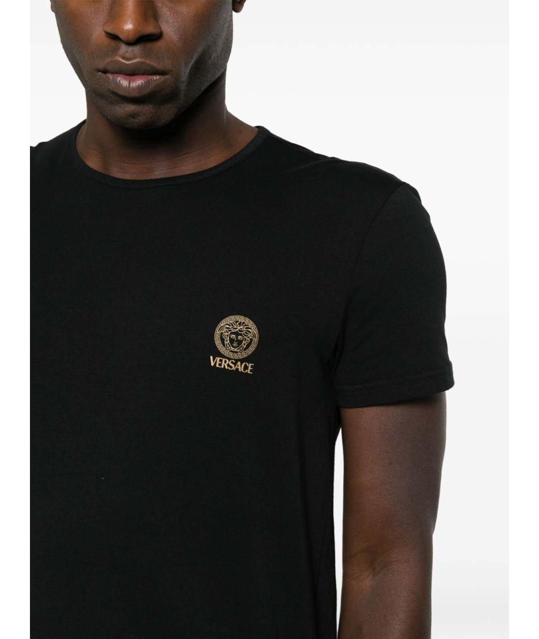 VERSACE Черная хлопковая футболка, фото 5
