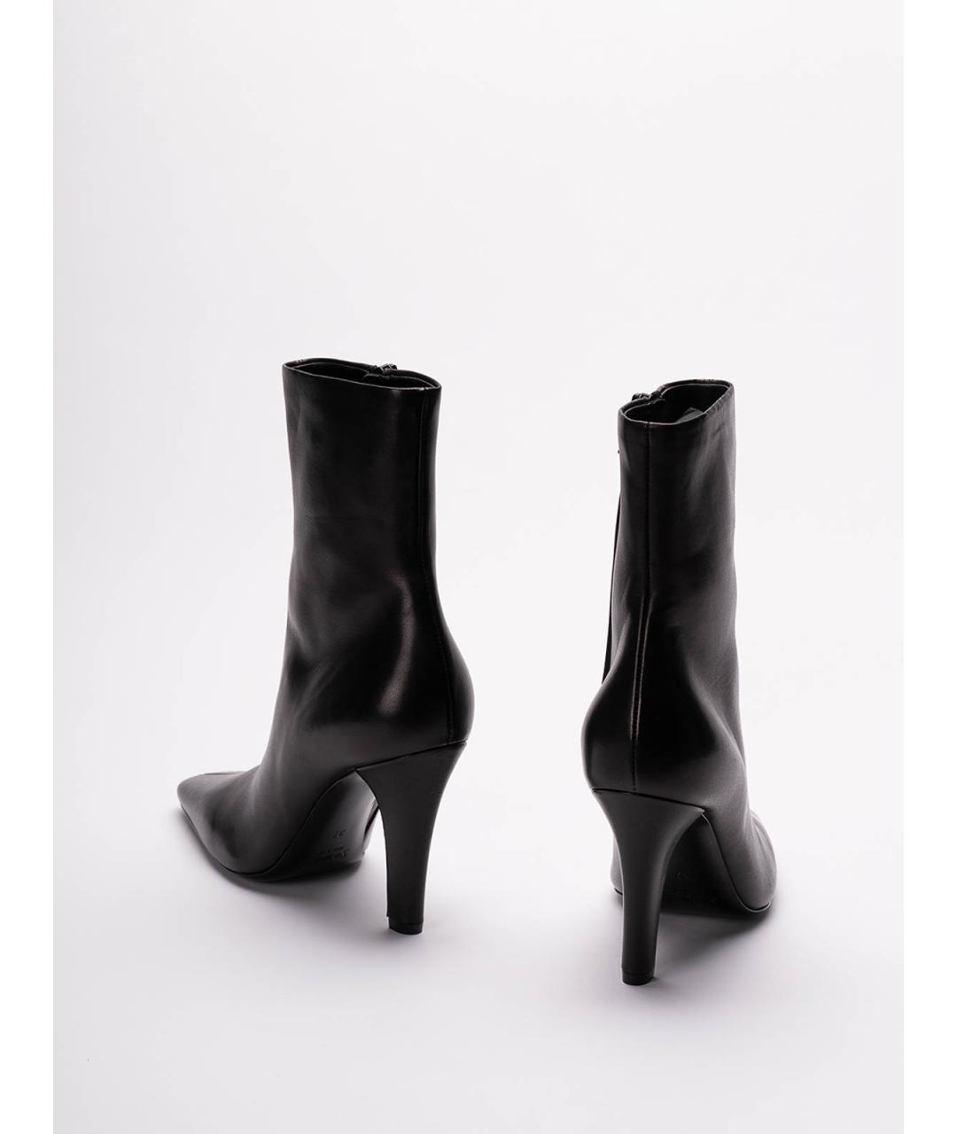 SAINT LAURENT Черные кожаные ботильоны, фото 3