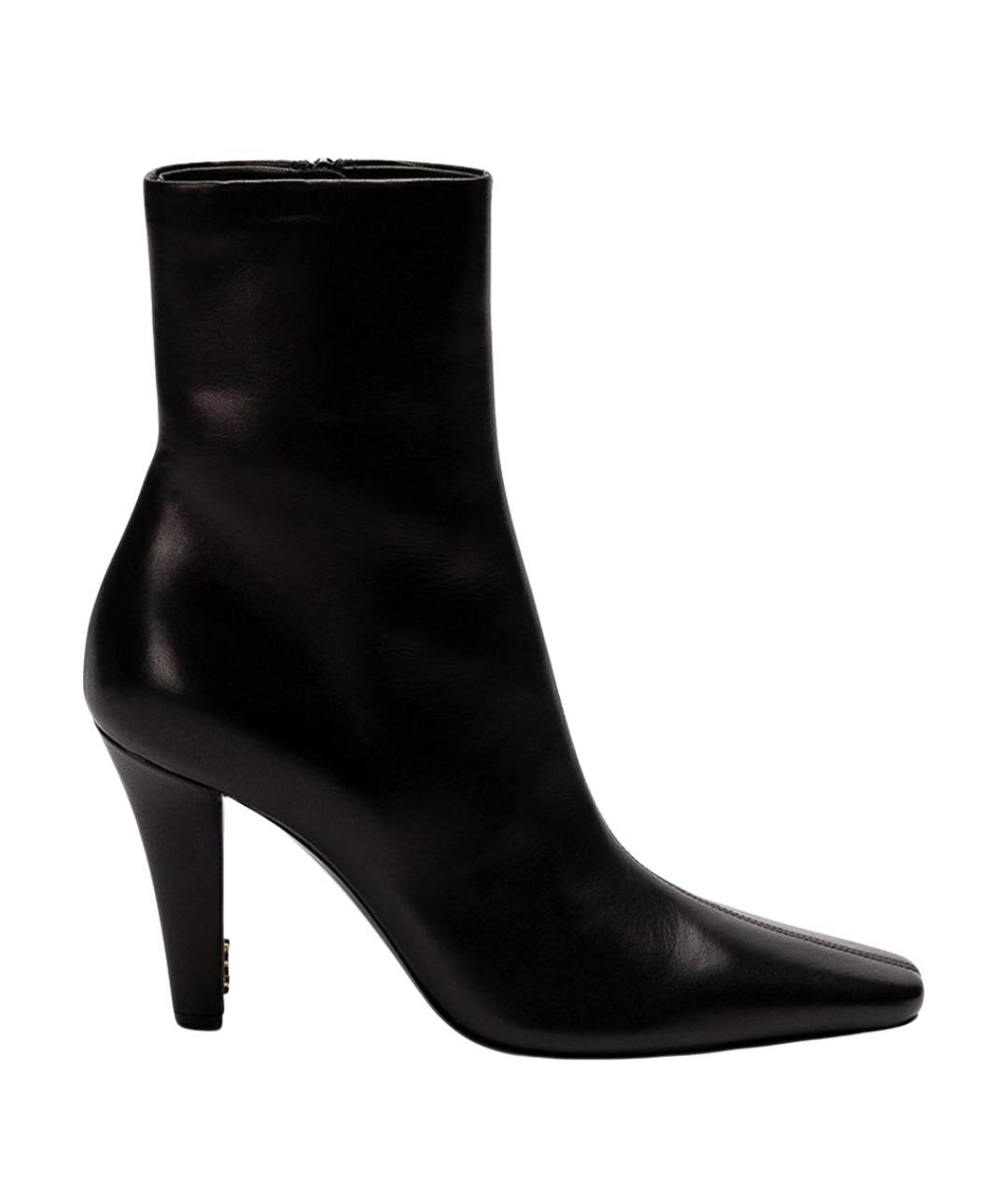SAINT LAURENT Черные кожаные ботильоны, фото 1