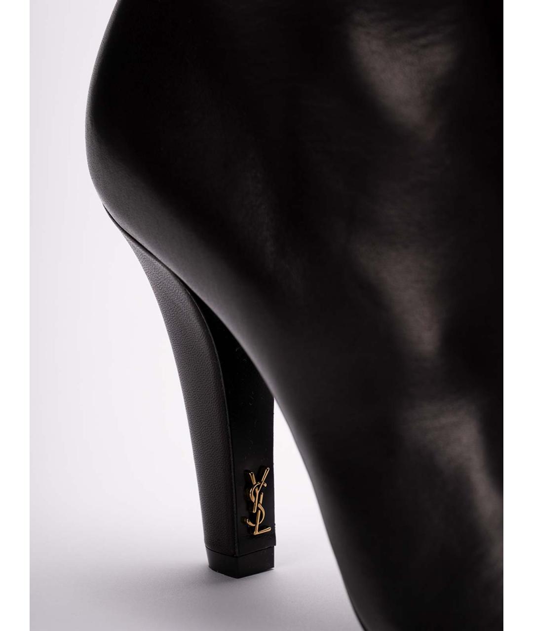 SAINT LAURENT Черные кожаные ботильоны, фото 5