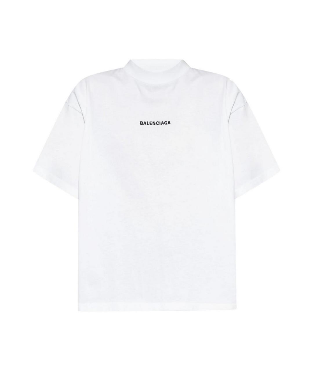 BALENCIAGA Белая хлопковая футболка, фото 6