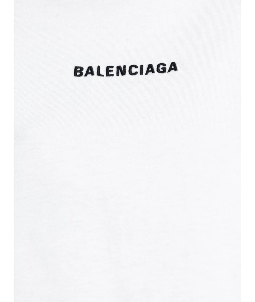 BALENCIAGA Белая хлопковая футболка, фото 5