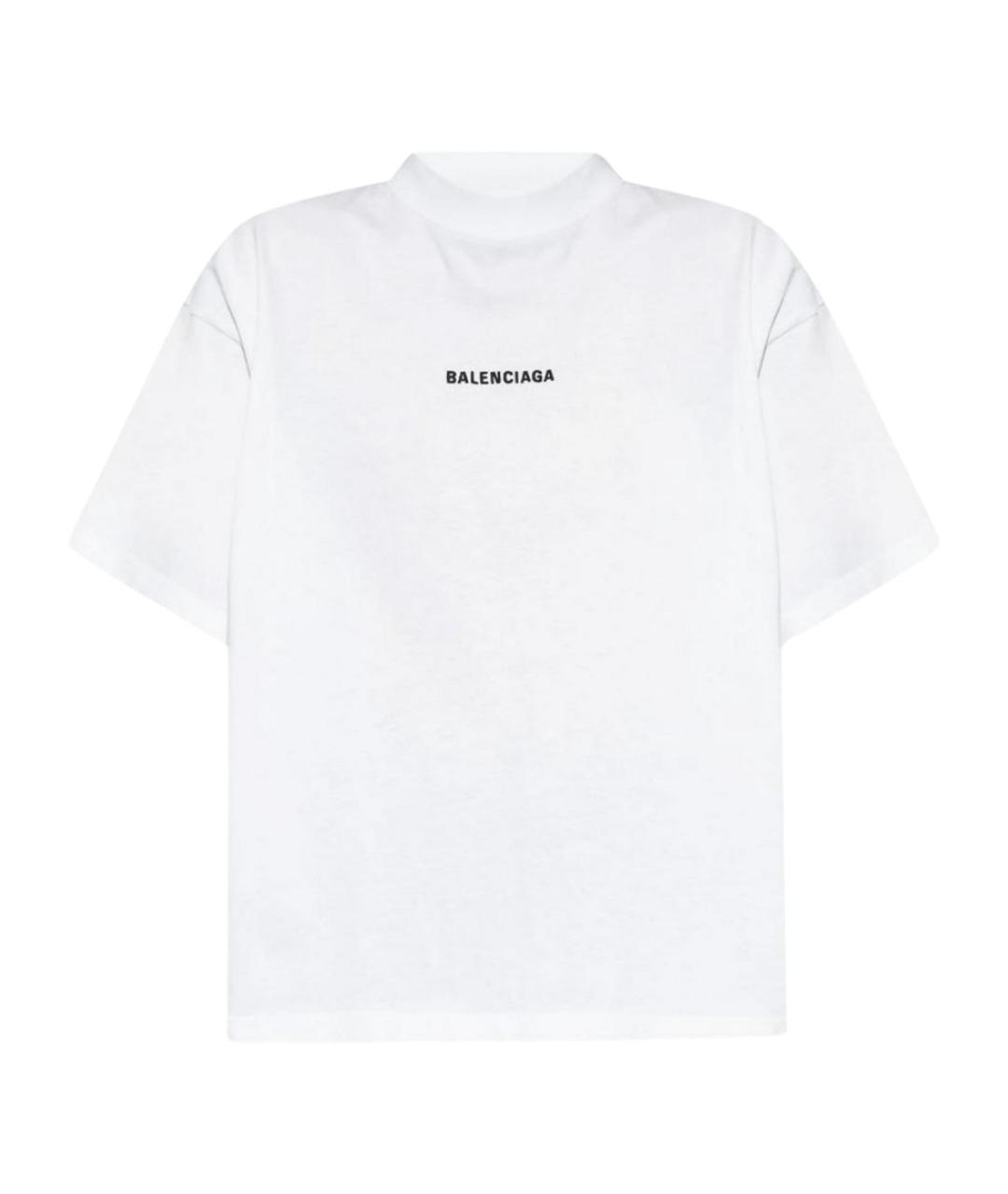 BALENCIAGA Белая хлопковая футболка, фото 1
