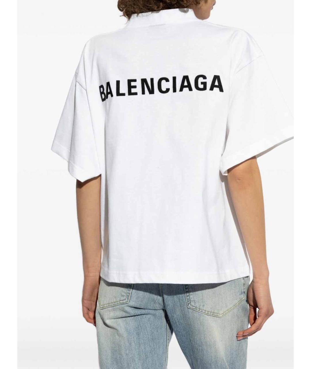 BALENCIAGA Белая хлопковая футболка, фото 3