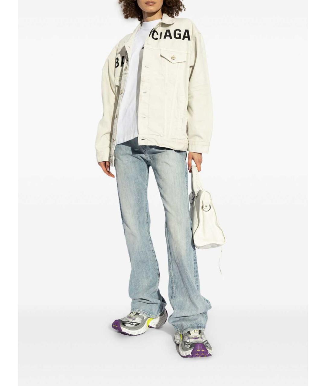 BALENCIAGA Белая хлопковая футболка, фото 2