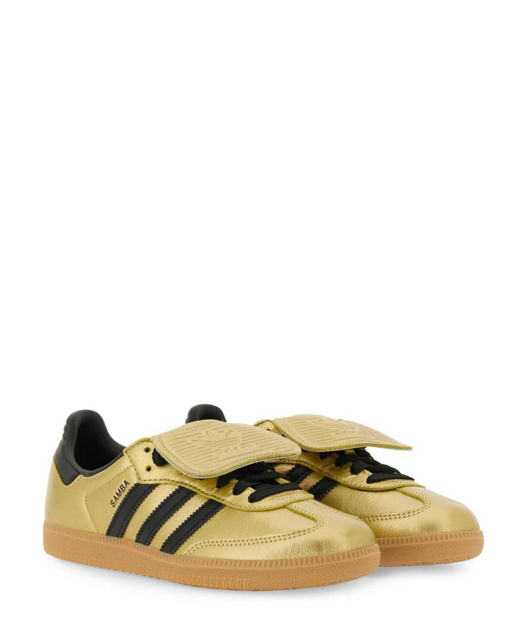 ADIDAS Золотые кожаные кеды, фото 2