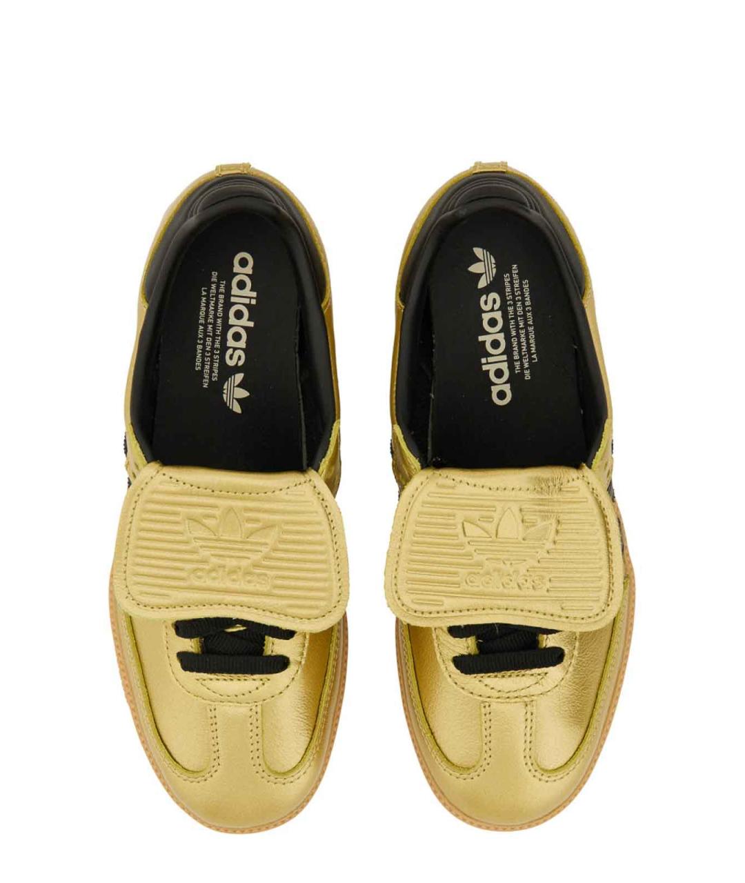 ADIDAS Золотые кожаные кеды, фото 4