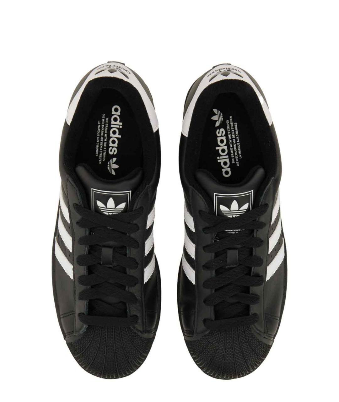 ADIDAS Черные кожаные кроссовки, фото 4